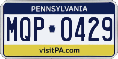 PA license plate MQP0429
