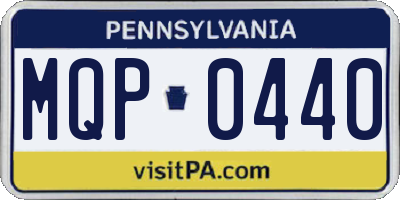PA license plate MQP0440