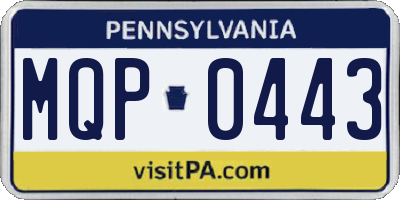 PA license plate MQP0443