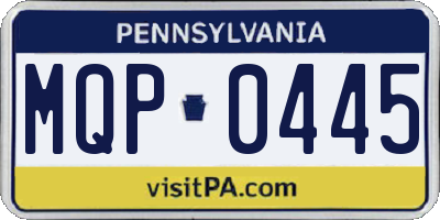 PA license plate MQP0445
