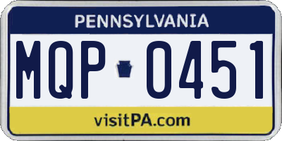 PA license plate MQP0451