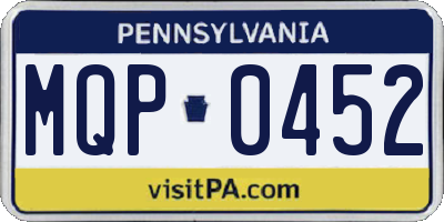 PA license plate MQP0452