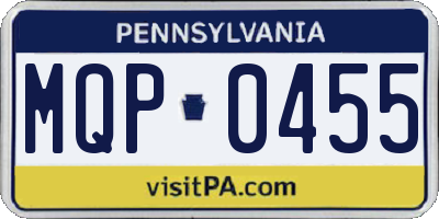 PA license plate MQP0455