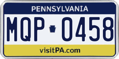 PA license plate MQP0458
