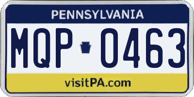 PA license plate MQP0463
