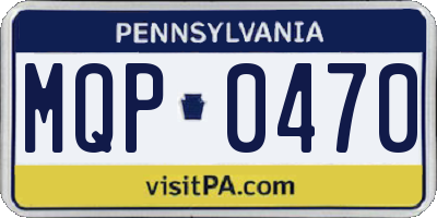 PA license plate MQP0470