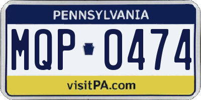 PA license plate MQP0474