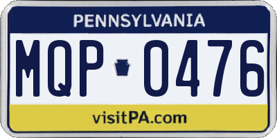 PA license plate MQP0476