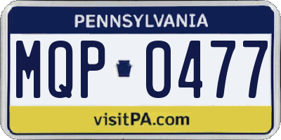 PA license plate MQP0477