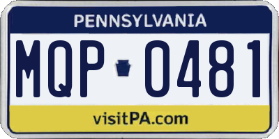 PA license plate MQP0481