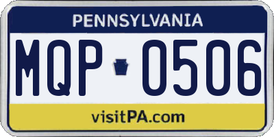 PA license plate MQP0506
