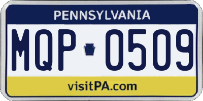 PA license plate MQP0509