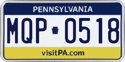 PA license plate MQP0518