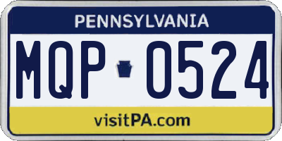 PA license plate MQP0524
