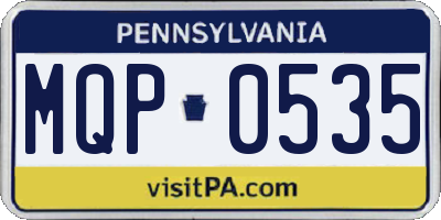 PA license plate MQP0535