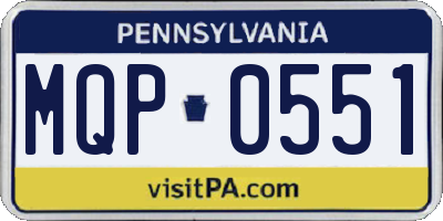 PA license plate MQP0551