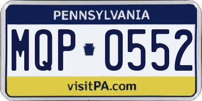 PA license plate MQP0552