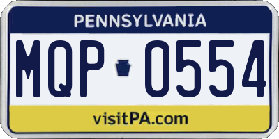 PA license plate MQP0554