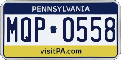 PA license plate MQP0558