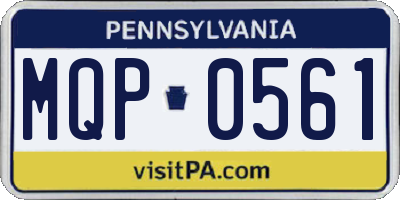 PA license plate MQP0561