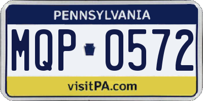 PA license plate MQP0572