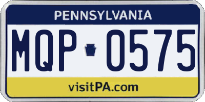 PA license plate MQP0575