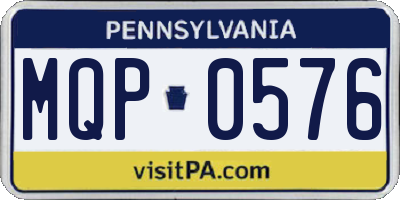 PA license plate MQP0576