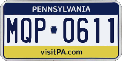 PA license plate MQP0611