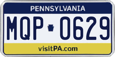 PA license plate MQP0629