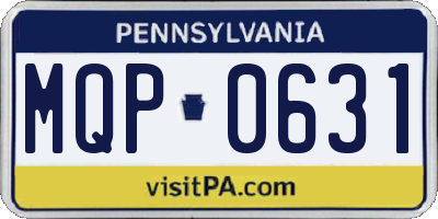 PA license plate MQP0631