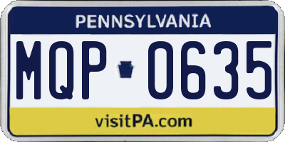 PA license plate MQP0635