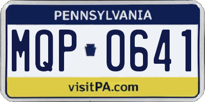 PA license plate MQP0641