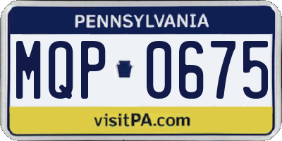 PA license plate MQP0675