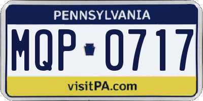 PA license plate MQP0717