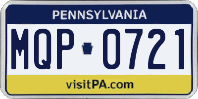PA license plate MQP0721