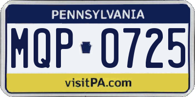 PA license plate MQP0725