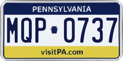 PA license plate MQP0737