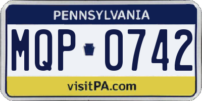 PA license plate MQP0742