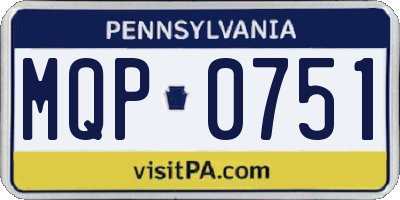 PA license plate MQP0751
