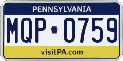PA license plate MQP0759