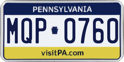 PA license plate MQP0760