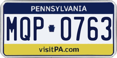 PA license plate MQP0763