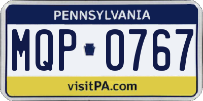 PA license plate MQP0767