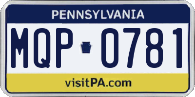PA license plate MQP0781