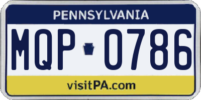 PA license plate MQP0786