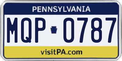PA license plate MQP0787