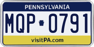 PA license plate MQP0791