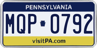 PA license plate MQP0792