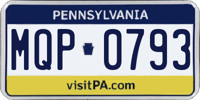 PA license plate MQP0793
