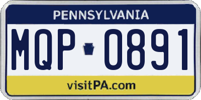 PA license plate MQP0891